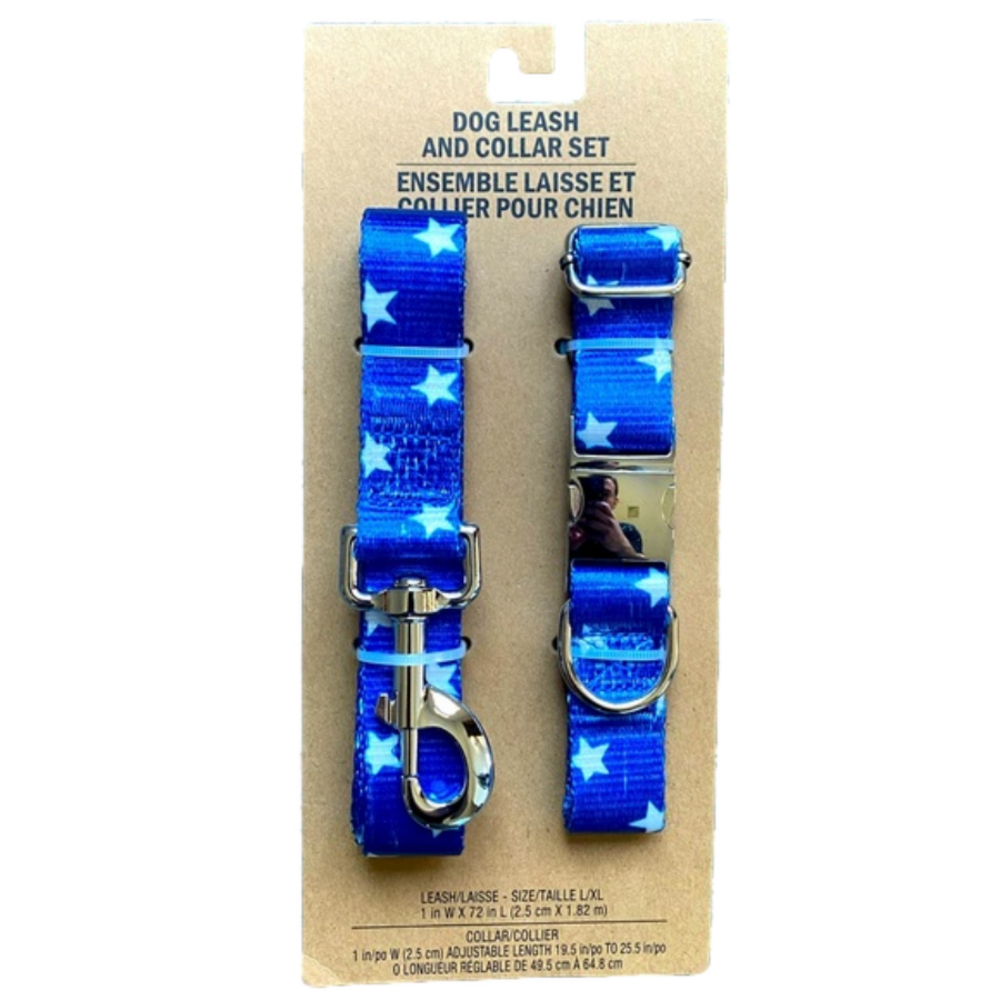 American Flag Dog Leash & Collar Set - Brand New